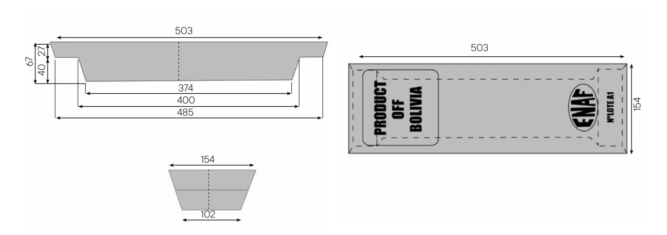 Dimensiones del Lingote